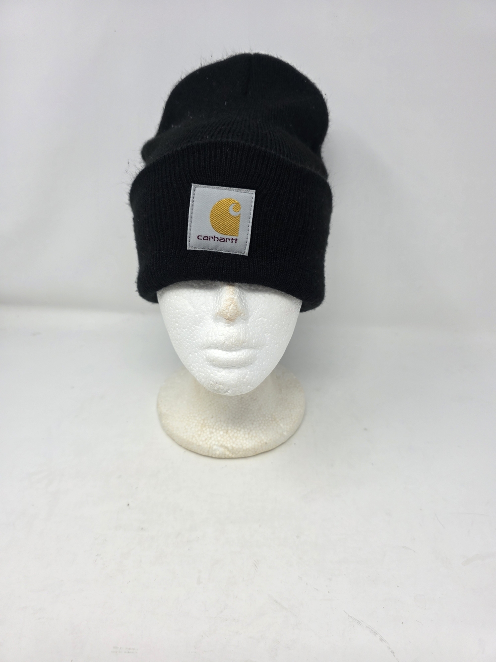 Carhartt A18 Black Knit Cuffed Beanie Hat One Size Workwear Watch Cap